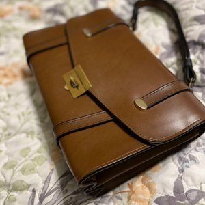 Vintage Style Brown Leather Satchel